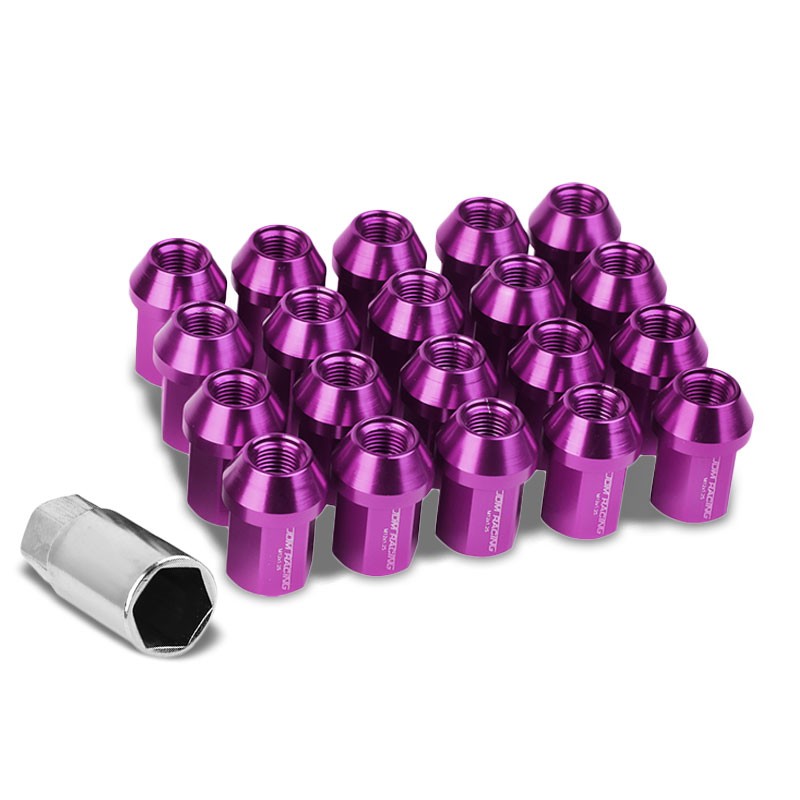 Purple Aluminum M12x1.25 35MM Short Close End Acorn Tuner 20x Conical Lug Nuts-Accessories-BuildFastCar