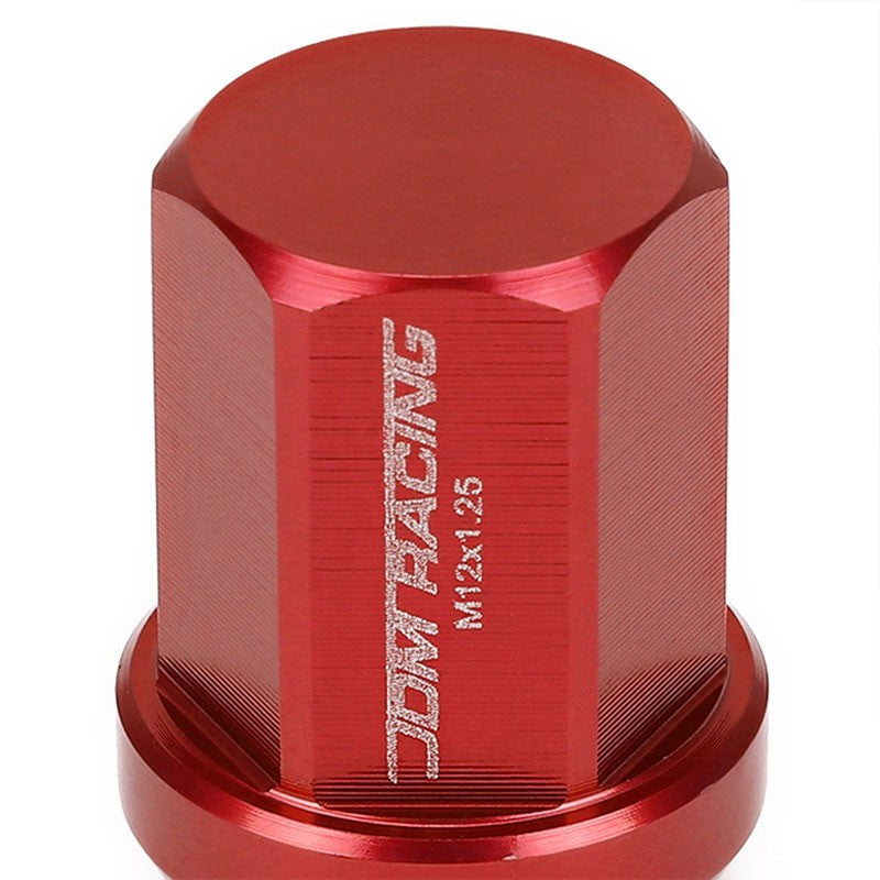 Red Aluminum M12x1.25 35MM Short Close End Acorn Tuner 20x Conical Lug Nuts-Accessories-BuildFastCar