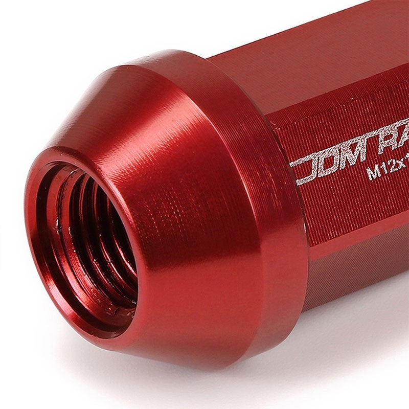 Red Aluminum M12x1.25 35MM Short Close End Acorn Tuner 20x Conical Lug Nuts-Accessories-BuildFastCar