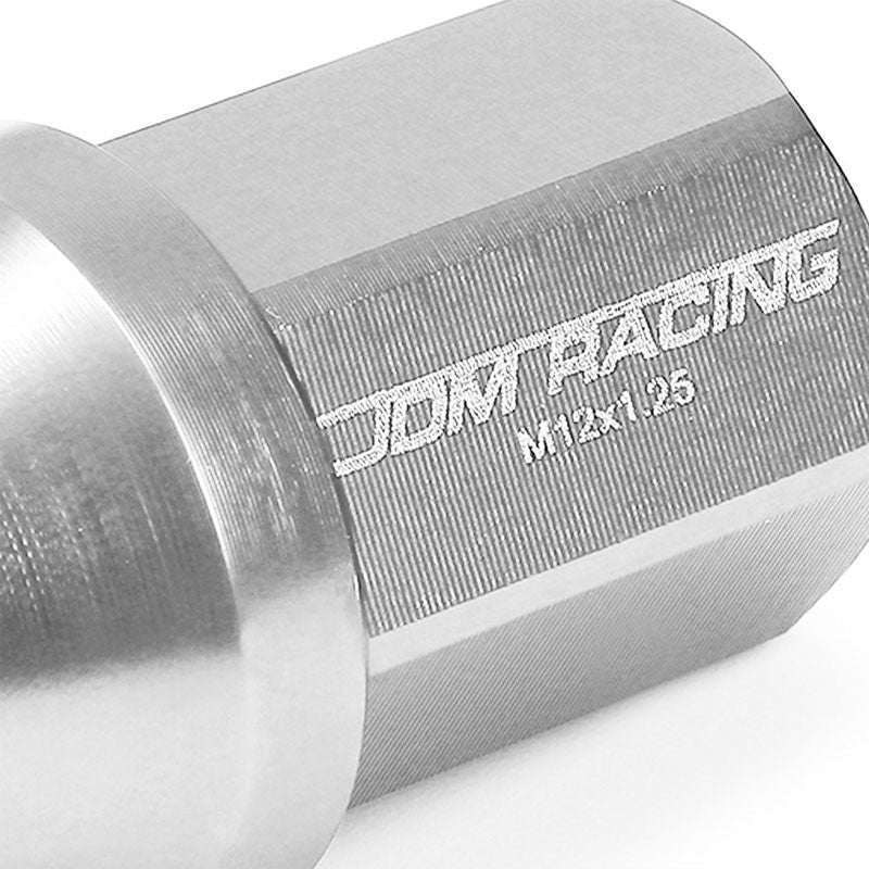 Silver Aluminum M12x1.25 35MM Short Close End Acorn Tuner 20x Conical Lug Nuts-Accessories-BuildFastCar