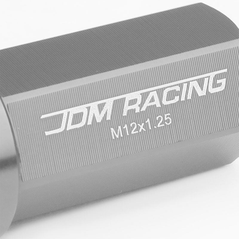 Gunmetal Aluminum M12x1.25 50MM Hexagon Close Acorn Tuner 20x Conical Lug Nuts-Accessories-BuildFastCar
