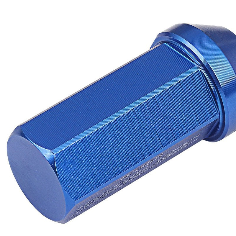 Blue Aluminum M12x1.50 50MM Hexagon Close End Acorn Tuner 20x Conical Lug Nuts-Accessories-BuildFastCar