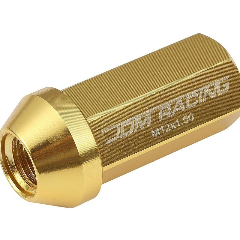 Gold Aluminum M12x1.50 50MM Hexagon Close End Acorn Tuner 20x Conical Lug Nuts-Accessories-BuildFastCar