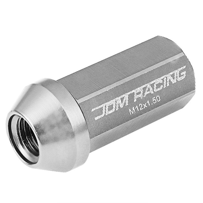 Gunmetal Aluminum M12x1.50 50MM Hexagon Close Acorn Tuner 20x Conical Lug Nuts-Accessories-BuildFastCar