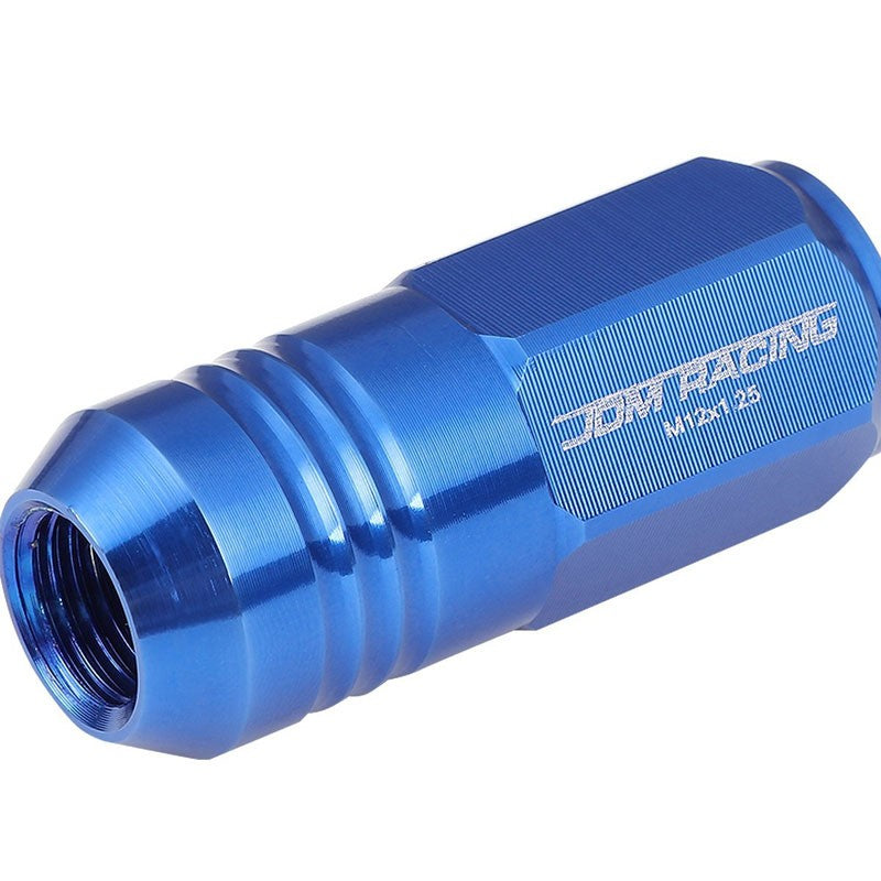 Blue Aluminum M12x1.25 50MM Tall Close End Acorn Tuner 20x Conical Lug Nuts-Accessories-BuildFastCar