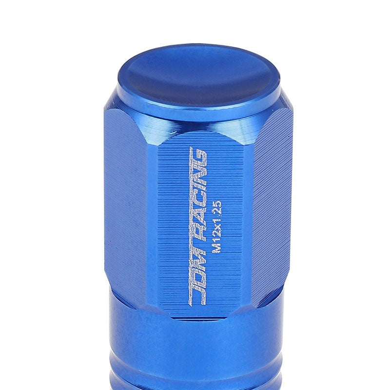 Blue Aluminum M12x1.25 50MM Tall Close End Acorn Tuner 20x Conical Lug Nuts-Accessories-BuildFastCar