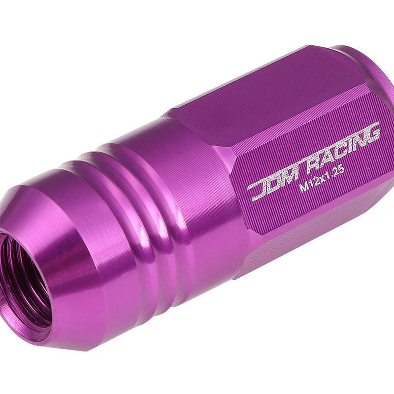 Purple Aluminum M12x1.25 50MM Tall Close End Acorn Tuner 20x Conical Lug Nuts-Accessories-BuildFastCar