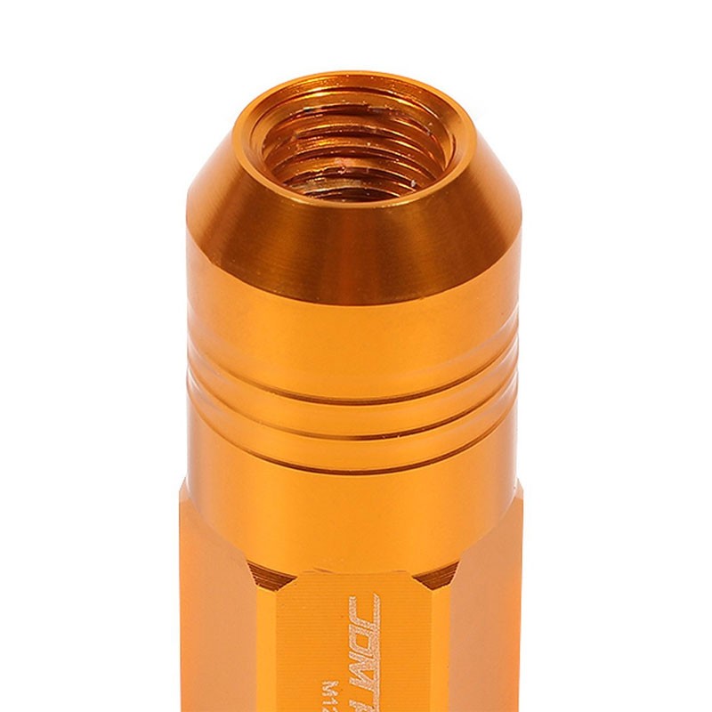 Orange Aluminum M12x1.50 50MM Tall Close End Acorn Tuner 20x Conical Lug Nuts-Accessories-BuildFastCar