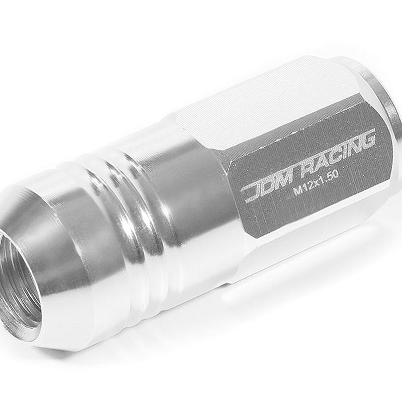 Silver Aluminum M12x1.50 50MM Tall Close End Acorn Tuner 20x Conical Lug Nuts-Accessories-BuildFastCar