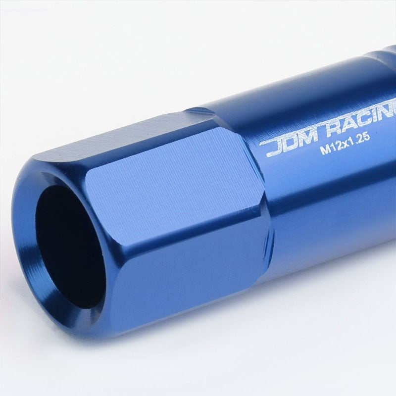 Blue Aluminum M12x1.25 60MM Hexagon Open End Acorn Tuner 20x Conical Lug Nuts-Accessories-BuildFastCar