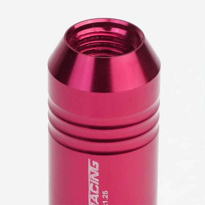 Pink Aluminum M12x1.25 60MM Hexagon Open End Acorn Tuner 20x Conical Lug Nuts-Accessories-BuildFastCar