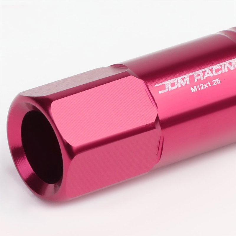 Pink Aluminum M12x1.25 60MM Hexagon Open End Acorn Tuner 20x Conical Lug Nuts-Accessories-BuildFastCar