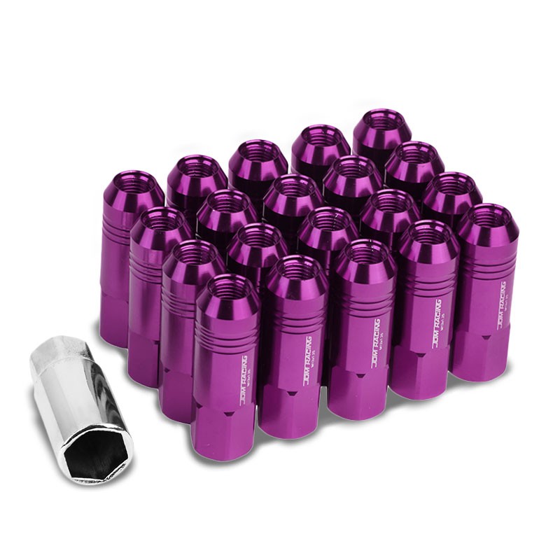 Purple Aluminum M12x1.25 60MM Hexagon Open End Acorn Tuner 20x Conical Lug Nuts-Accessories-BuildFastCar