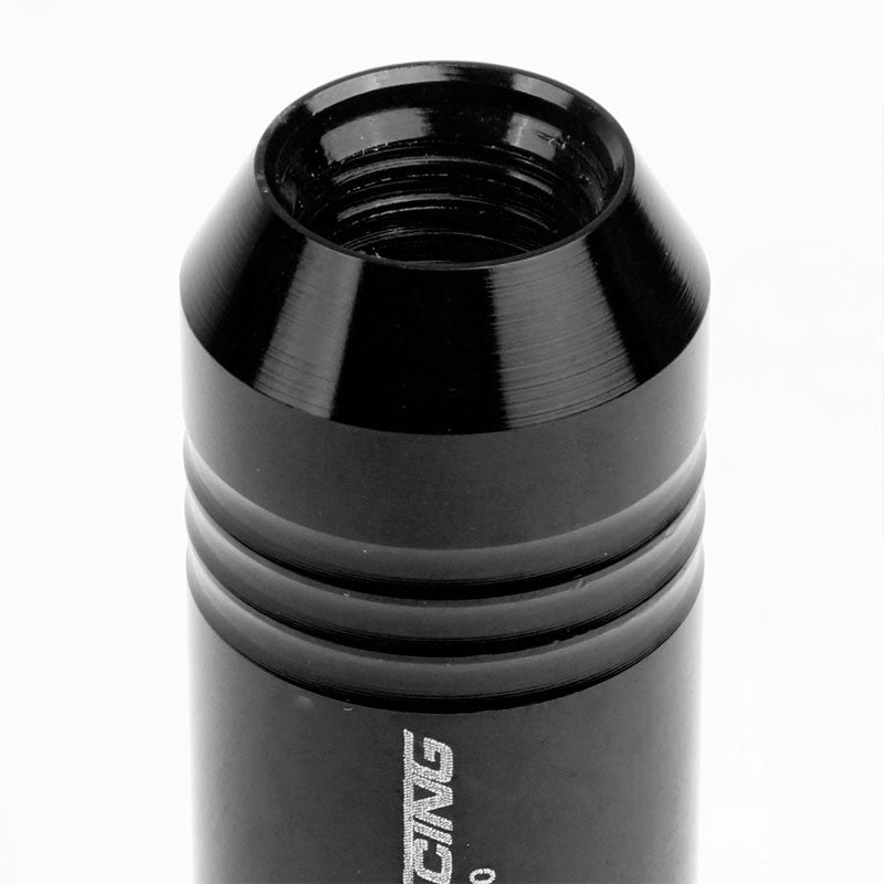 Black Aluminum M12x1.50 60MM Hexagon Open End Acorn Tuner 20x Conical Lug Nuts-Accessories-BuildFastCar