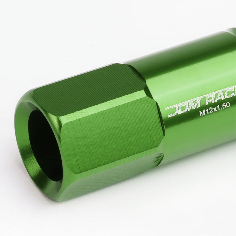 Green Aluminum M12x1.50 60MM Hexagon Open End Acorn Tuner 20x Conical Lug Nuts-Accessories-BuildFastCar