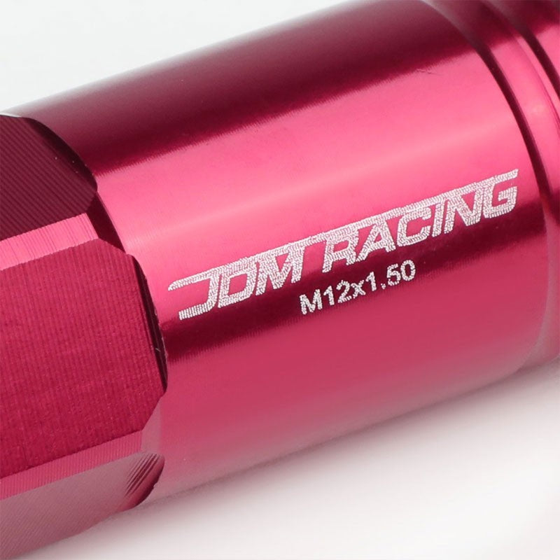 Pink Aluminum M12x1.50 60MM Hexagon Open End Acorn Tuner 20x Conical Lug Nuts-Accessories-BuildFastCar