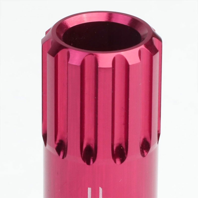 Pink Aluminum M12x1.25 Conical Open End Acorn Tuner 16x Lug Nuts+4 Lock Nuts-Accessories-BuildFastCar