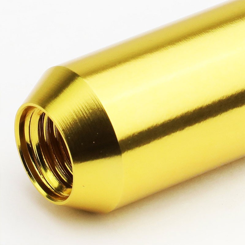 Gold Aluminum M12x1.50 Conical Open End Acorn Tuner 16x Lug Nuts+4 Lock Nuts-Accessories-BuildFastCar