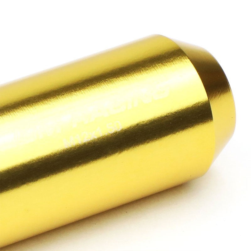 Gold Aluminum M12x1.50 Conical Open End Acorn Tuner 16x Lug Nuts+4 Lock Nuts-Accessories-BuildFastCar