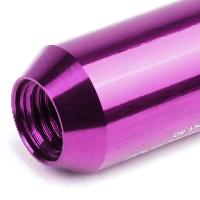 Purple Aluminum M12x1.50 Conical Open End Acorn Tuner 16x Lug Nuts+4 Lock Nuts-Accessories-BuildFastCar