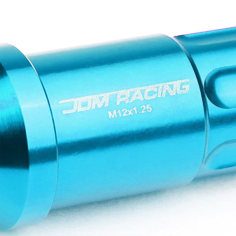 Light Blue Aluminum M12x1.25 50MM Tall Open Spline Acorn 20x Conical Lug Nuts-Accessories-BuildFastCar