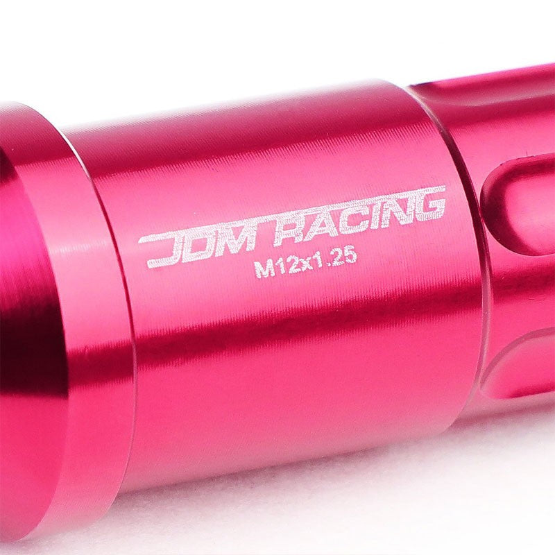 Pink Aluminum M12x1.25 50MM Tall Open End Spline Acorn 20x Conical Lug Nuts-Accessories-BuildFastCar