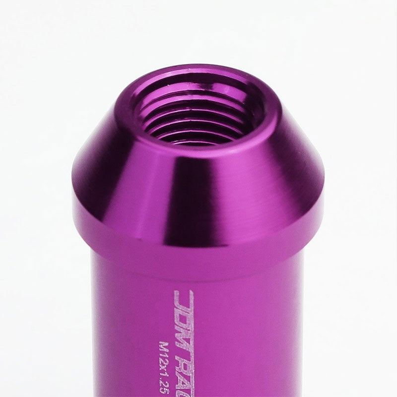 Purple Aluminum M12x1.25 50MM Tall Open End Spline Acorn 20x Conical Lug Nuts-Accessories-BuildFastCar