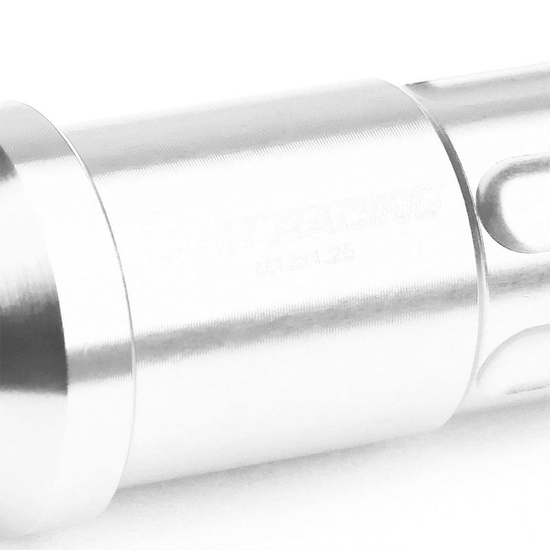 Silver Aluminum M12x1.25 50MM Tall Open End Spline Acorn 20x Conical Lug Nuts-Accessories-BuildFastCar