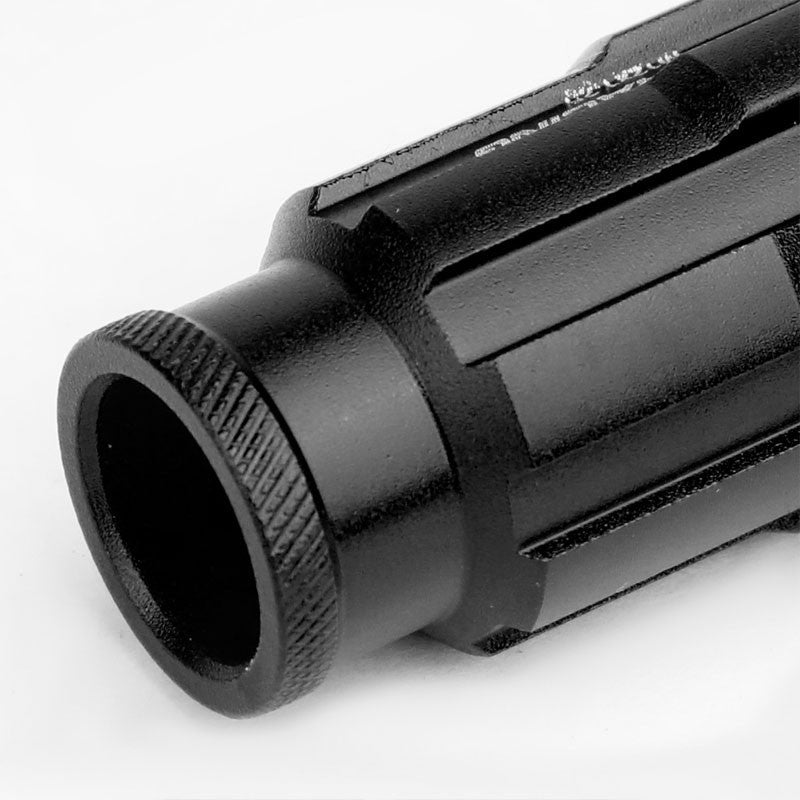 Black Aluminum M12x1.25 Open Rim End Spline Acorn Tuner 20x Conical Lug Nuts-Accessories-BuildFastCar