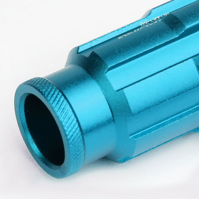 Light Blue Aluminum M12x1.25 Open Rim Spline Acorn Tuner 20x Conical Lug Nuts-Accessories-BuildFastCar