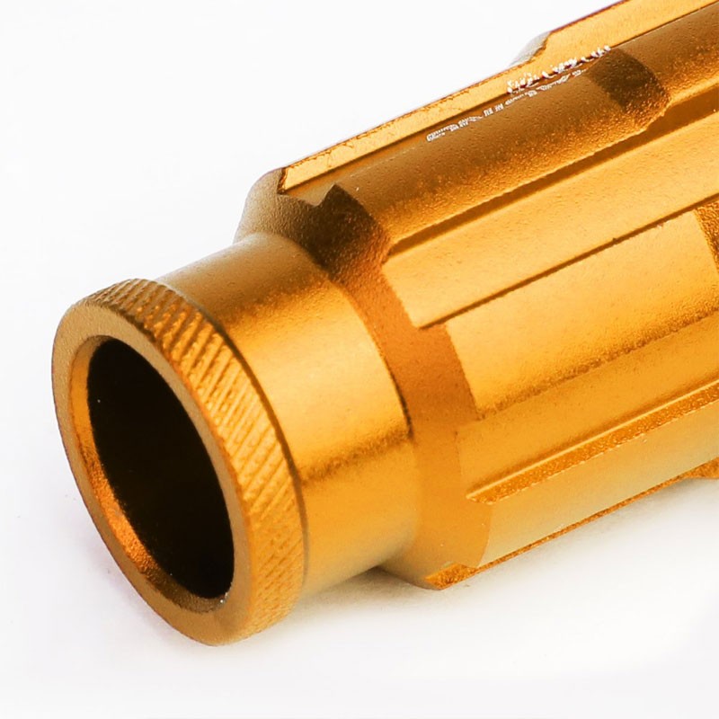 Orange Aluminum M12x1.25 Open Rim End Spline Acorn Tuner 20x Conical Lug Nuts-Accessories-BuildFastCar