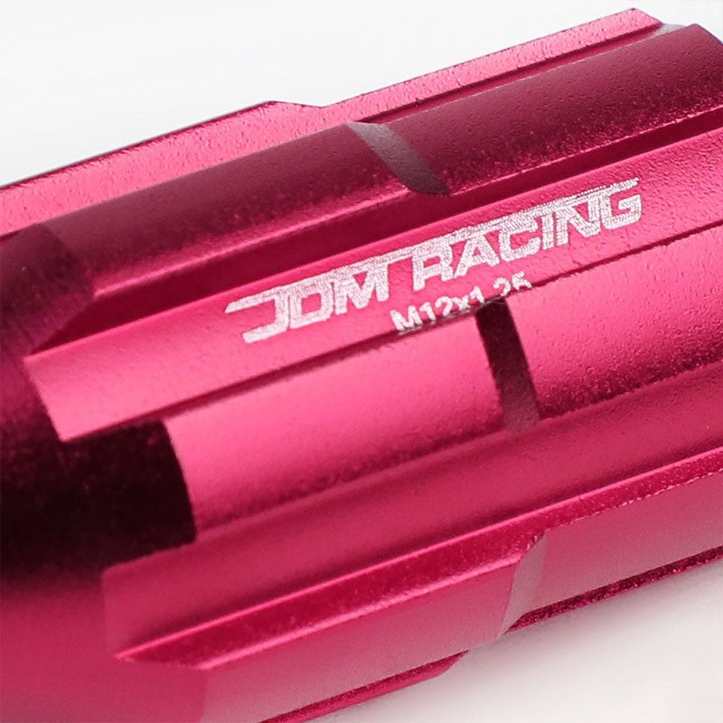Pink Aluminum M12x1.25 Open Rim End Spline Acorn Tuner 20x Conical Lug Nuts-Accessories-BuildFastCar