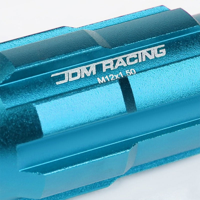 Light Blue Aluminum M12x1.50 Open Rim Spline Acorn Tuner 20x Conical Lug Nuts-Accessories-BuildFastCar