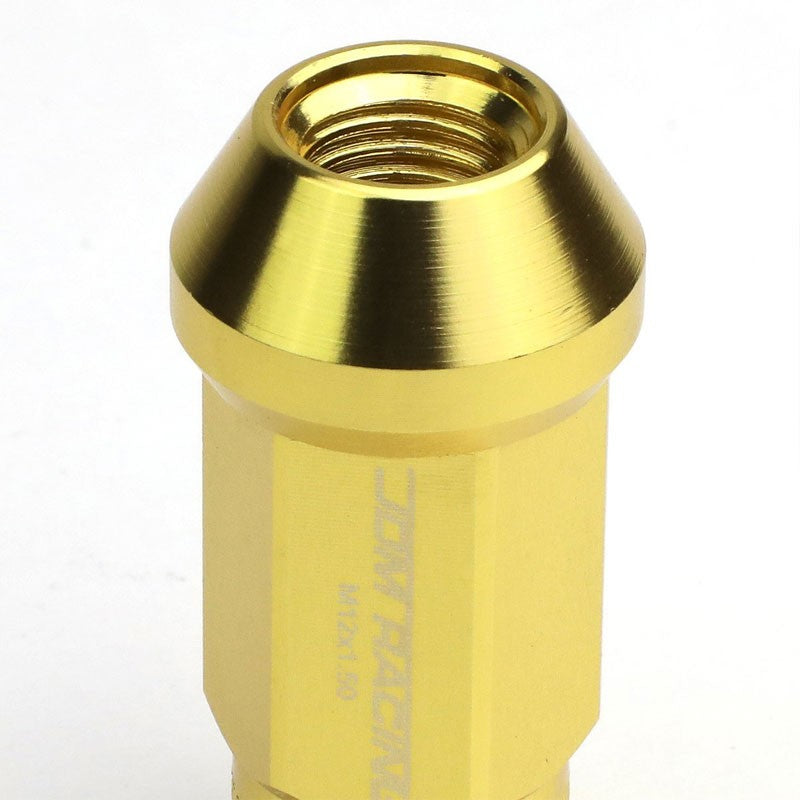 Gold Aluminum M12x1.50 25MM OD Open Knurl Top Acorn Tuner 20x Conical Lug Nuts-Accessories-BuildFastCar