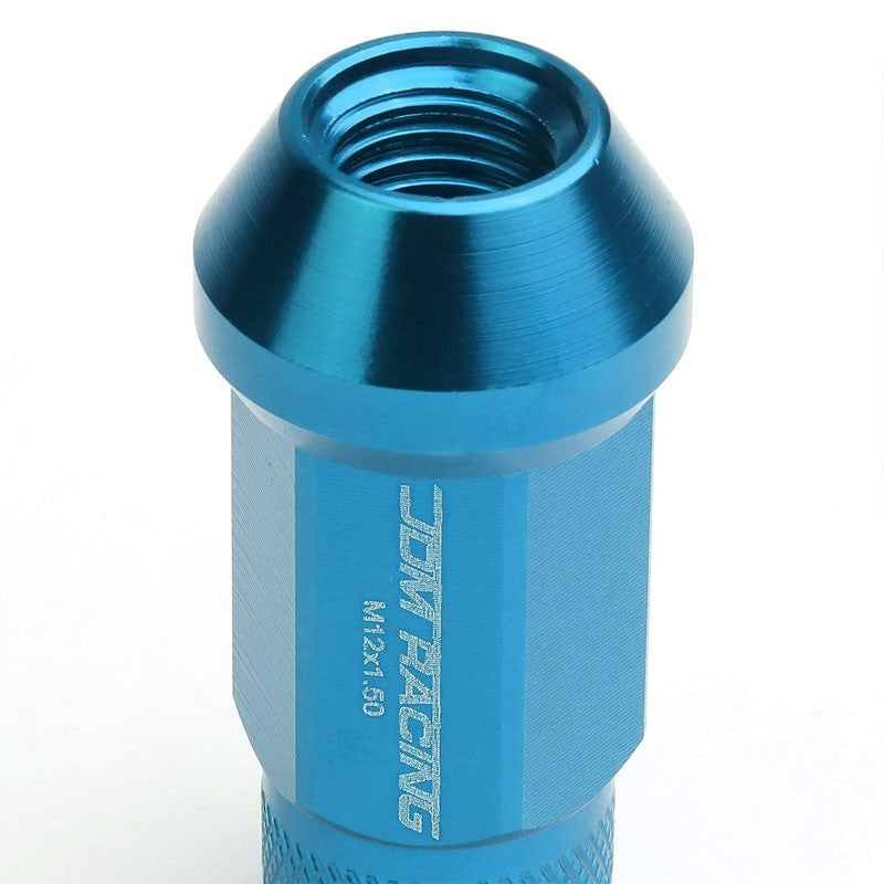Light Blue Aluminum M12x1.50 25MM OD Open Knurl Acorn Tuner 20x Conical Lug Nuts-Accessories-BuildFastCar