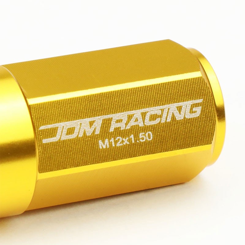 Gold M12x1.50 23MM OD Open/Close Dual Thread Acorn Tuner 20x Conical Lug Nuts-Accessories-BuildFastCar