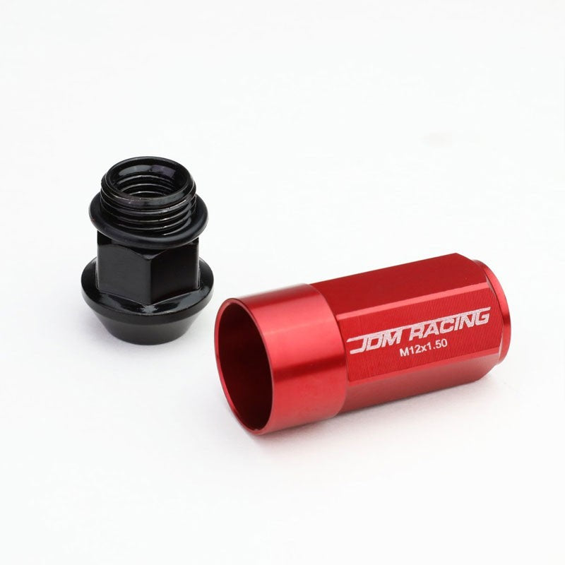 Red M12x1.50 23MM OD Open/Close Dual Thread Acorn Tuner 20x Conical Lug Nuts-Accessories-BuildFastCar
