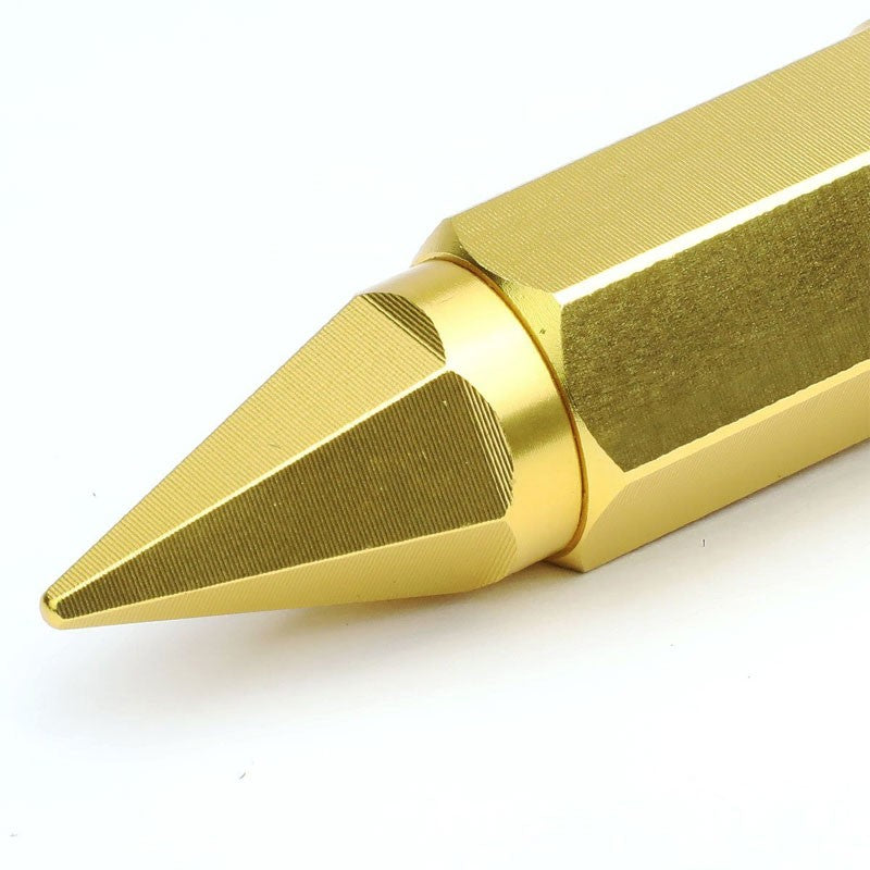 Gold M12x1.50 Dual Thread Acorn Tuner+Hexagon Spike Cap 20x Conical Lug Nuts-Accessories-BuildFastCar