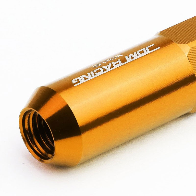 Orange M12x1.50 Open/Close End Acorn Tuner+Round Spike Cap 20x Conical Lug Nuts-Accessories-BuildFastCar