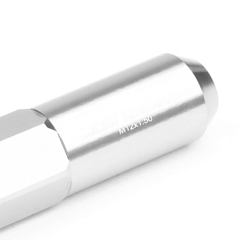 Silver M12x1.50 Open/Close End Acorn Tuner+Round Spike Cap 20x Conical Lug Nuts-Accessories-BuildFastCar