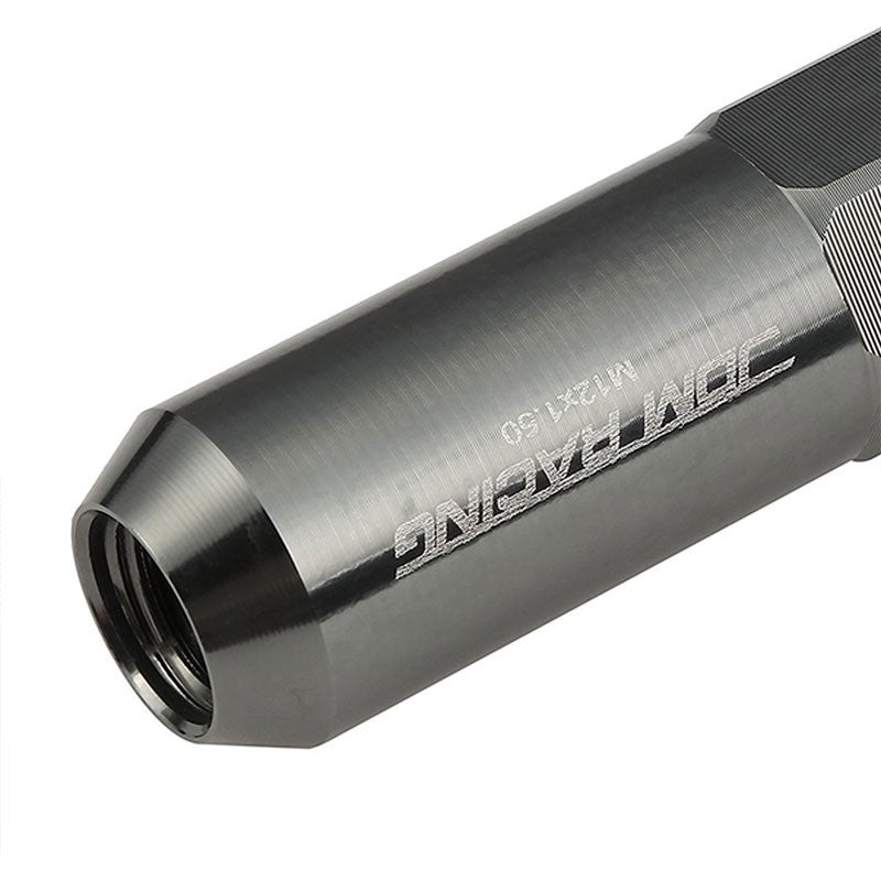 Gunmetal Aluminum M12x1.50 Open/Close Acorn Tuner+Spike Cap 20x Conical Lug Nuts-Accessories-BuildFastCar