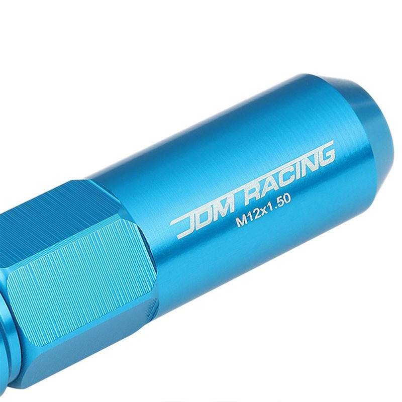 Light Blue M12x1.50 Open/Close End Acorn Tuner+Spike Cap 20x Conical Lug Nuts-Accessories-BuildFastCar