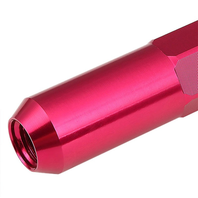 Pink Aluminum M12x1.50 Open/Close End Acorn Tuner+Spike Cap 20x Conical Lug Nuts-Accessories-BuildFastCar