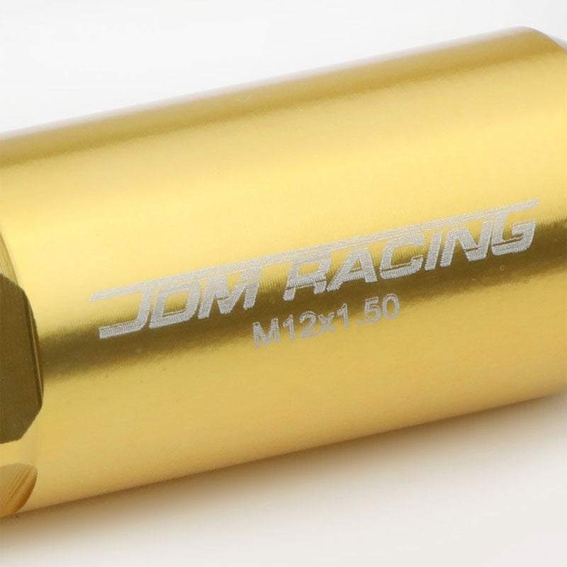 Gold M12x1.50 Open/Close End Acorn Tuner+Hex Spike Cap 20x Conical Lug Nuts-Accessories-BuildFastCar