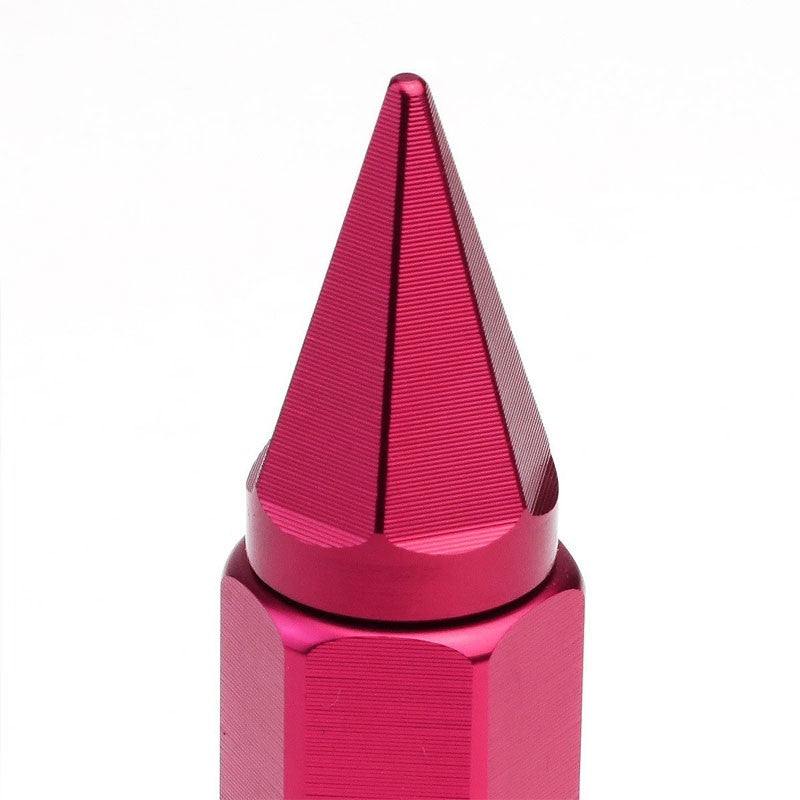 Pink M12x1.50 Open/Close End Acorn Tuner+Hex Spike Cap 20x Conical Lug Nuts-Accessories-BuildFastCar