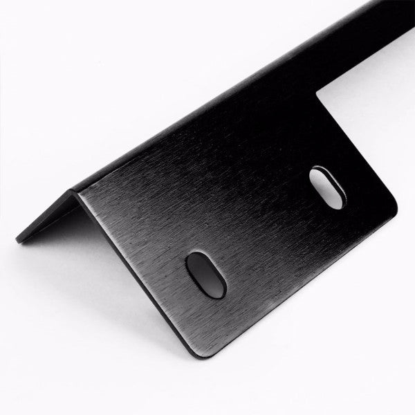 Universal Black Anodized Front Bumper Bolt-On License Plate Relocation Bracket Frame Mounting Kit-Exterior-BuildFastCar