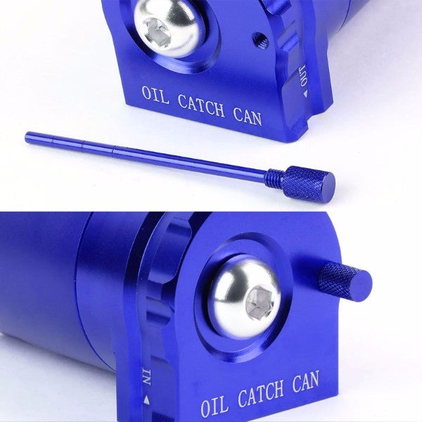 Universal Blue Cylinder Aluminum Baffled Oil Catch Tank/Can Reservoir+Filter-Performance-BuildFastCar