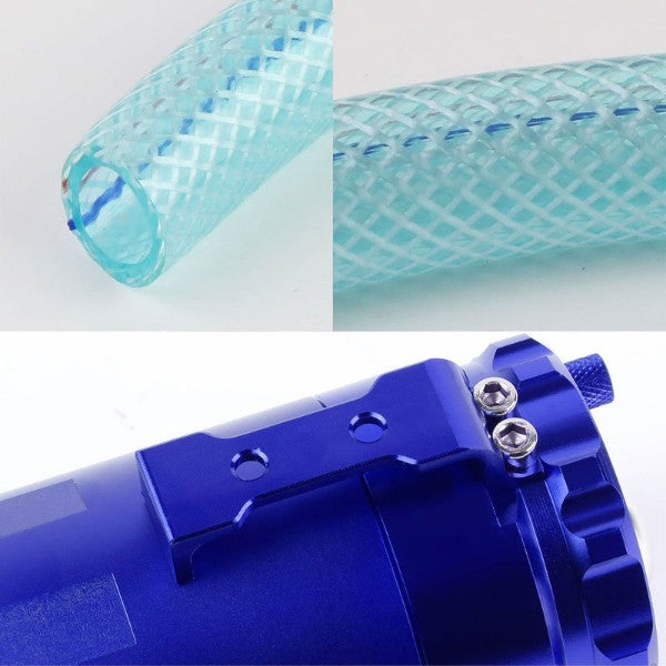 Universal Blue Cylinder Aluminum Baffled Oil Catch Tank/Can Reservoir+Filter-Performance-BuildFastCar