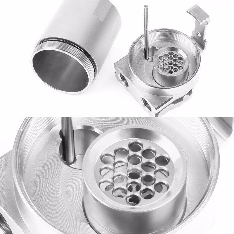 Universal Silver Cylinder Aluminum Baffled Oil Catch Tank/Can Reservoir+Filter-Performance-BuildFastCar
