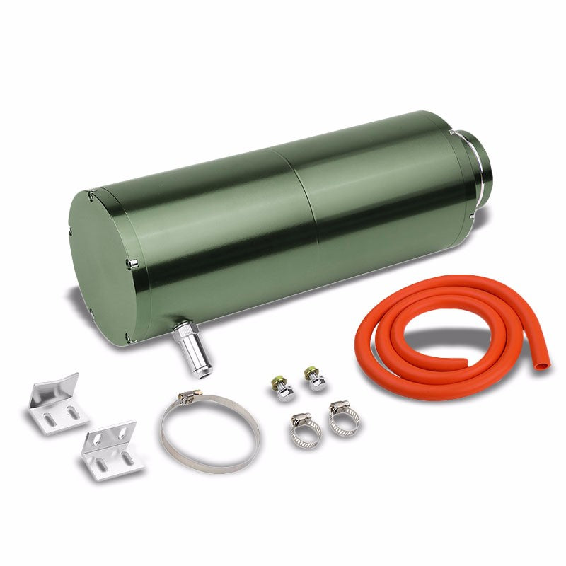 Gun Metal 8.5"x3"DIA Aluminum 3/8"Barb Coolant Recovery Overflow Oil Tank Can-Performance-BuildFastCar
